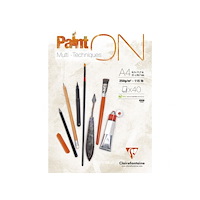 Clairefontaine Paint-On Blok A4 250gram 40 ark hvidt papir, multi teknik, t...