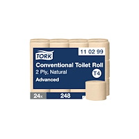 Essity Denmark A/S Toiletpapir, Tork Advanced T4, 2-lags, 248 ark, naturfarvet,...
