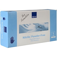 Abena Engångshandske, ABENA Ultra sensitive, L, blå, nitril, puder...
