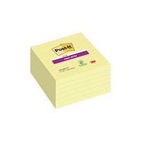 3M Anteckningsblock Post-it Super Sticky Large, linjerat, gul,...