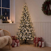 vidaXL Plast Hingad Julgran 120 cm 150 LED-lampor Varmvit