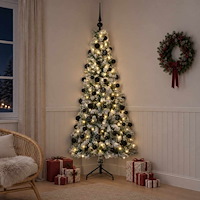 vidaXL Konstgjord julgran med julkulor 240 cm 300 LED-lampor Varmvit