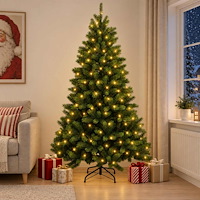 vidaXL Plast Hingad Julgran 210 cm 300 LED-lampor Varmvit