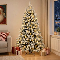 vidaXL Plast Hingad Julgran 240 cm 300 LED-lampor Varmvit