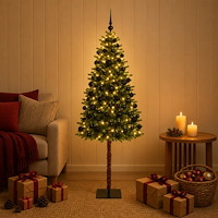 vidaXL Konstgjord julgran med kulor 180 cm 300 LED-lampor Varmvit