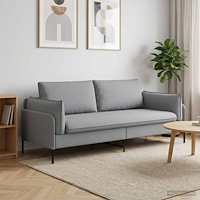 vidaXL 3-Sits soffa Ljusgrå 222 x 81 x 89 cm Tyg