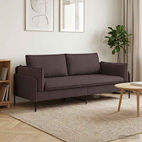 vidaXL 3-Sits soffa Mörkbrun 222 x 81 x 89 cm Tyg