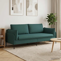 vidaXL 3-Sits soffa Mörkgrön 222 x 81 x 89 cm Tyg