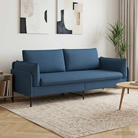 vidaXL 3-Sits soffa Blå 222 x 81 x 89 cm Tyg