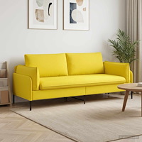 vidaXL 3-Sits soffa Ljusgul 222 x 81 x 89 cm Tyg