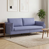 vidaXL 3-Sits soffa Jeansblå 222 x 81 x 89 cm Tyg