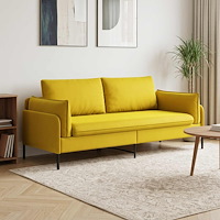 vidaXL 3-Sits soffa 3-sits Gul 222 x 81 x 89 cm Sammet