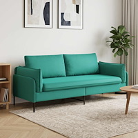vidaXL 3-Sits soffa Turkos 222 x 81 x 89 cm Sammet