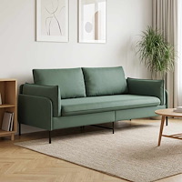 vidaXL 3-Sits soffa 3-sits Havgrön 222 x 81 x 89 cm Sammet