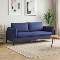 vidaXL 3-Sits soffa Polisblå 222 x 81 x 89 cm Sammet