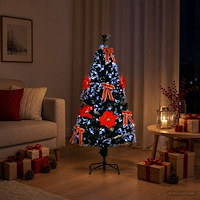 vidaXL Fiberoptisk julgran 120 cm 12 LED-lampor Mångfärgad PVC