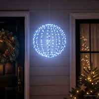 vidaXL Julspira med belysning 192 LED-lampor Blå Diameter 60 x 63 cm