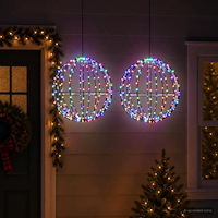 vidaXL Julspira med belysning 2 st 320 LED-lampor Mångfärgad