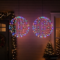 vidaXL Julspira med belysning 2 st 384 LED-lampor Mångfärgad