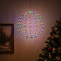 vidaXL Julspira med belysning 192 LED-lampor RGB Diameter 60 x 63 cm