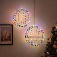 vidaXL Julspira med belysning 2 st 192 LED-lampor RGB