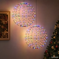 vidaXL Julspira med belysning 2 st 384 LED-lampor RGB