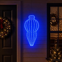vidaXL Julspira med belysning 320 LED-lampor Blå Diam. 40 x 75 cm