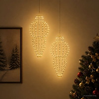 vidaXL Julspira med belysning 2 st 640 LED-lampor Varmvit