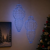 vidaXL Julspira med belysning 2 st 640 LED-lampor Blå Diam. 40 x 75 cm