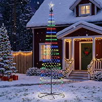 vidaXL LED-konjulgran 250 cm 470 LED-lampor Mångfärgad Stål Vit