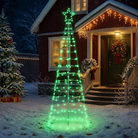 vidaXL LED Julgran EKENAS 180 cm 168 LED-lampor Mångfärgad Stål Svart