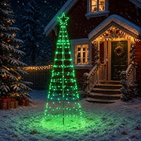 vidaXL LED Julgran EKENAS 250 cm 300 LED-lampor Mångfärgad Stål Svart