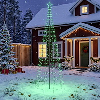 vidaXL LED Julgran EKENAS 300 cm 390 LED-lampor Mångfärgad Stål Svart
