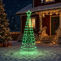 vidaXL LED Julgran EKENAS 180 cm 168 LED-lampor RGB Stål RGB