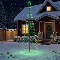 vidaXL LED Julgran EKENAS 300 cm 390 LED-lampor RGB Stål RGB