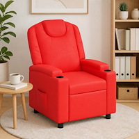 vidaXL Reclinerfåtölj Röd 75 x 95 x 106 cm Tyg