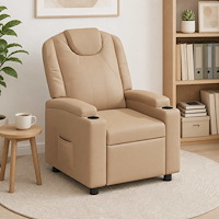 vidaXL Reclinerfåtölj Cappuccino 75 x 95 x 106 cm Tyg