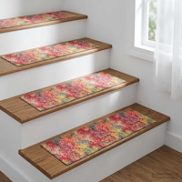 vidaXL Trappmattor 15 st 76 x 20 cm Flerfärgsdesign Polyester