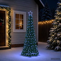 vidaXL LED-julgran med glitter och markspett EKENAS 180 cm