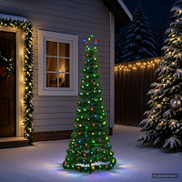 vidaXL LED-julgran med glitter och markspett EKENAS 180 cm