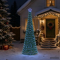 vidaXL LED-julgran med glitter och markspett EKENAS 250 cm