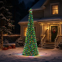 vidaXL LED-julgran med glitter och markspett EKENAS 250 cm