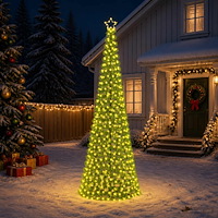 vidaXL LED-julgran med glitter och markspett EKENAS 300 cm