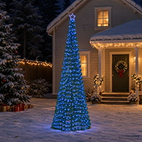 vidaXL LED-julgran med glitter och markspett EKENAS 300 cm