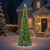 vidaXL LED-julgran med glitter och markspett EKENAS 300 cm