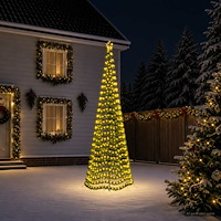 vidaXL LED-julgran med glitter och markspett EKENAS 400 cm