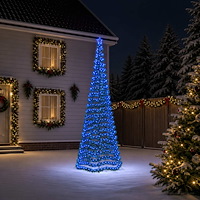 vidaXL LED-julgran med glitter och markspett EKENAS 400 cm