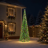 vidaXL LED-julgran med glitter och markspett EKENAS 400 cm