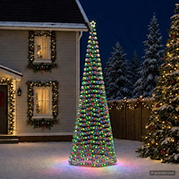 vidaXL LED-julgran med glitter och markspett EKENAS 500 cm