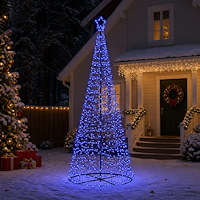 vidaXL LED-spiraljulgran med fot EKENAS 250 cm 370 LED-lampor Blå